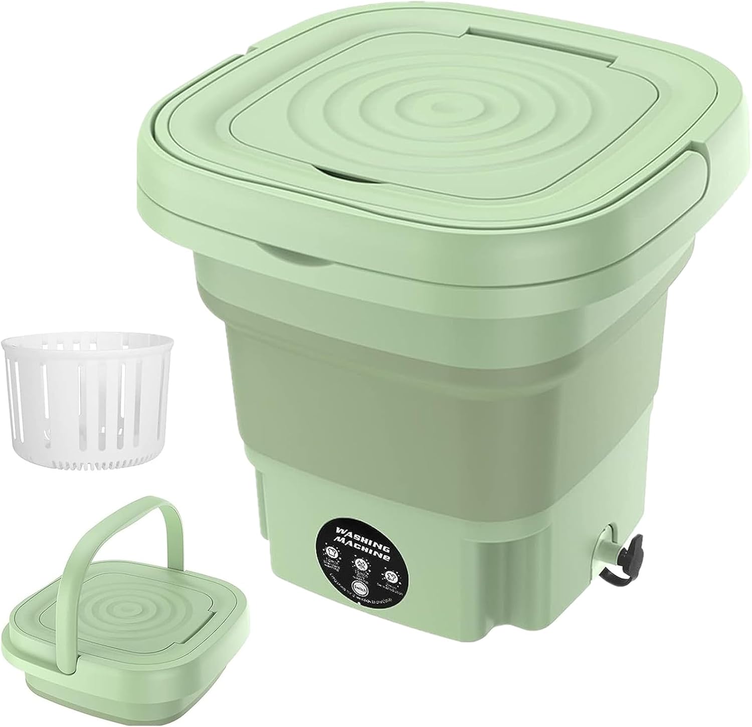 Portable Washing Machine,8L Foldable Mini Washer Dryer Combo with 3 Modes Deep