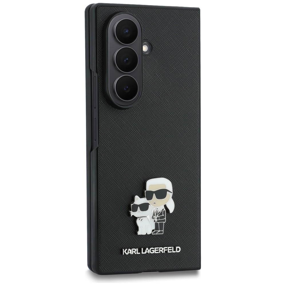 CG MOBILE Karl Lagerfeld Saffiano Karl&Choupette Pin - Custodia per Samsung Galaxy Z Fold8 Ultra (nero)