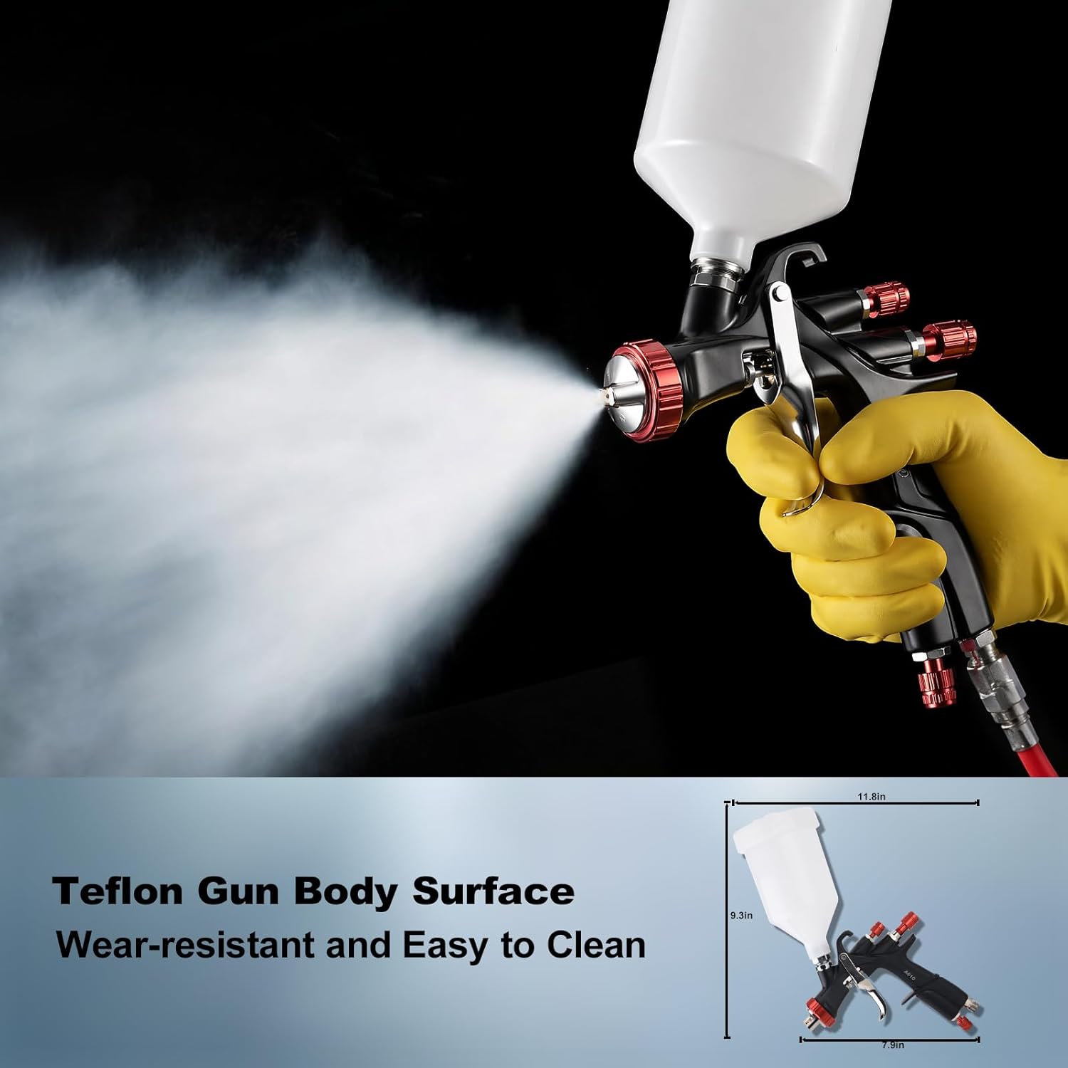 AEROPRO Tools R500 LVLP Air Spray Gun,Professional Automotive Paint Sprayer photo 4