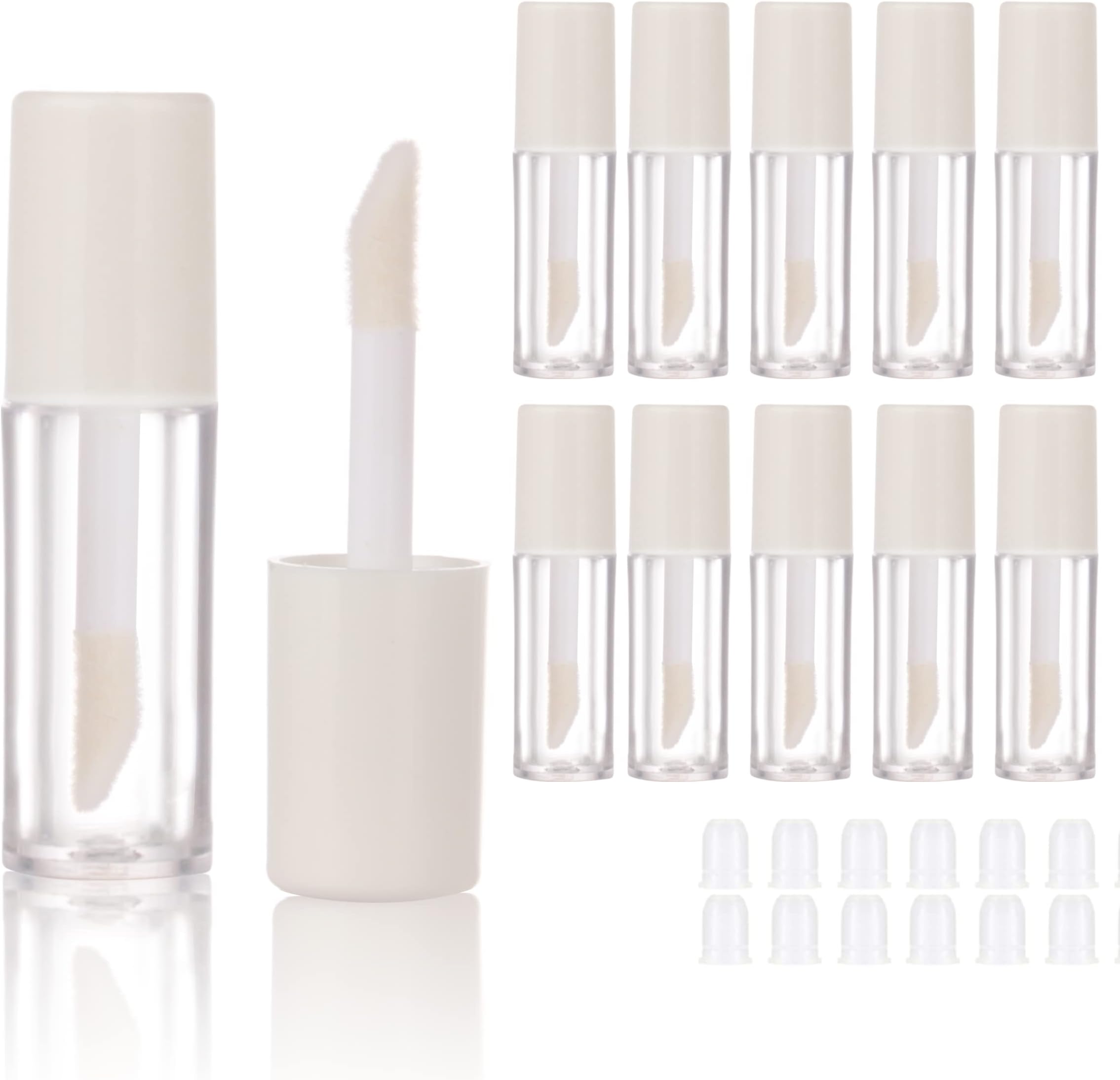 COSIDEA 10pcs Empty White 0.8ml mini lip gloss tubes Sample size lipgloss containers for sample sack lip oil DIY