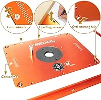 Vista 5 de O'SKOOL Sistemas de elevación de enrutador para motores de 4.2 pulgadas de diámetro, kit de anillo de inserción de 5 piezas de placa de 9-1/4
