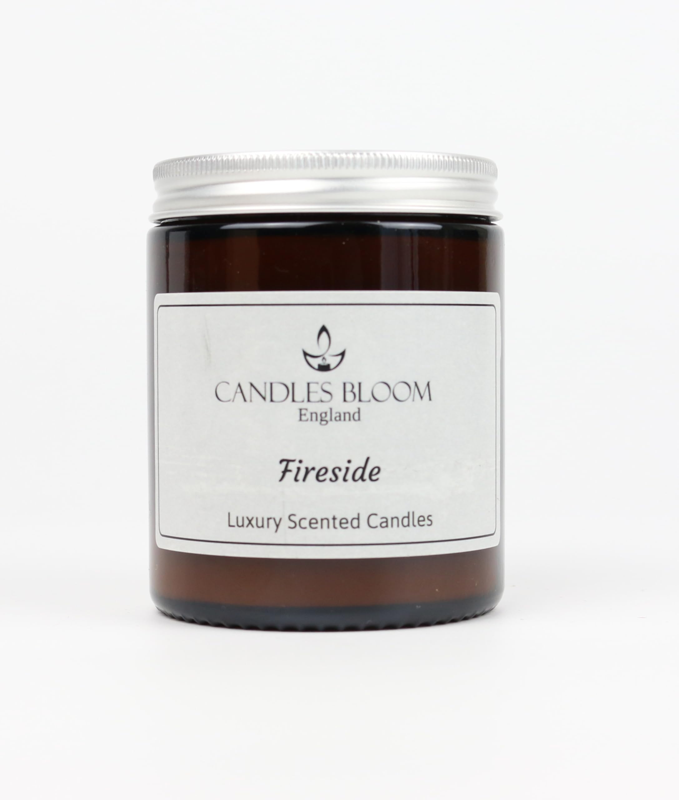 Fireside 180ml Amber Jar Scented Candle - 35 Hour Burn Time - Eco & Vegan Friendly