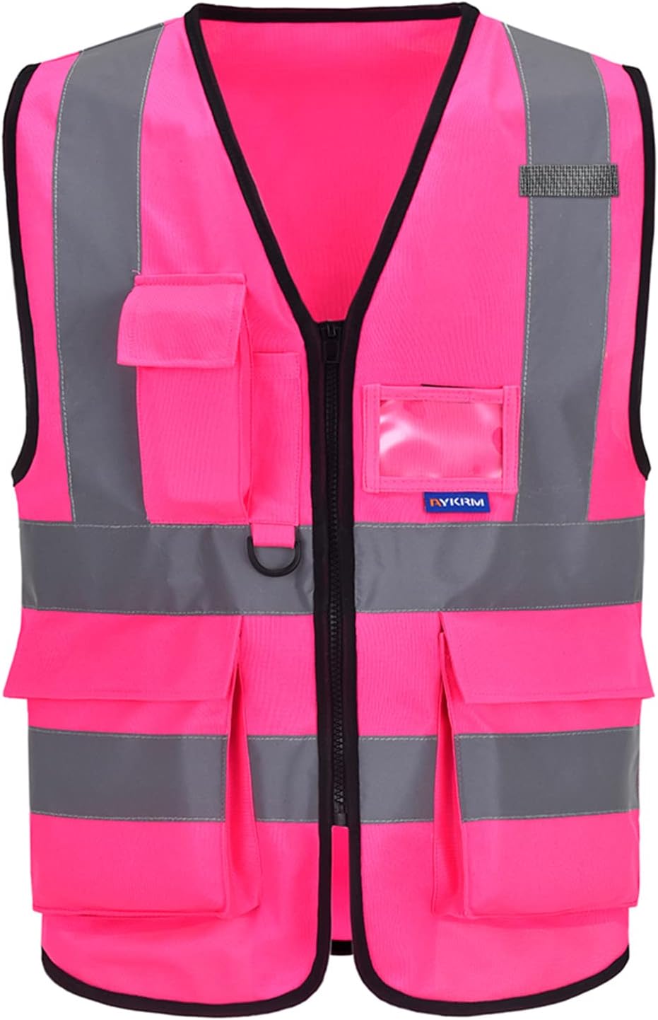 Reflective Safety Vest,A-SAFETY, Hi Vis Bright Neon Color with 4 Reflective Strips(Deep-Blue, Orange, Purple, Pink, Large)