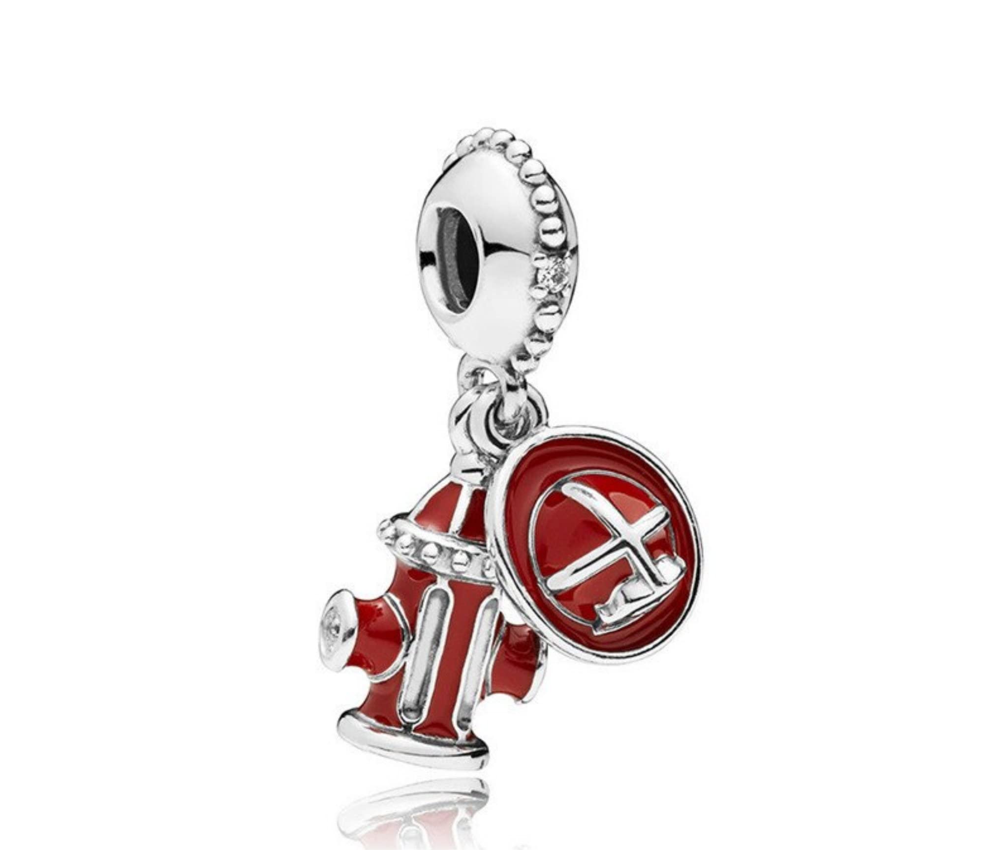Streetculture Straż pożarna hydrant ogień gaśnica czujnik pożaru - bransoletka z zawieszkami srebro 925, ca. B/H/T 9.9 x 25 x 9.6 mm, srebro szterlingowe