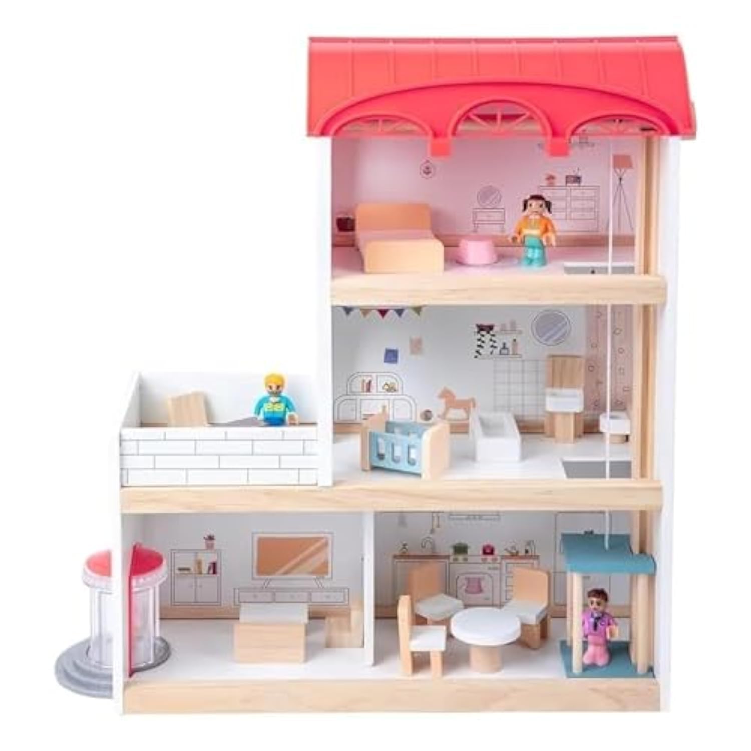 Neo Classic Kids Wooden Doll House Toy for Girls