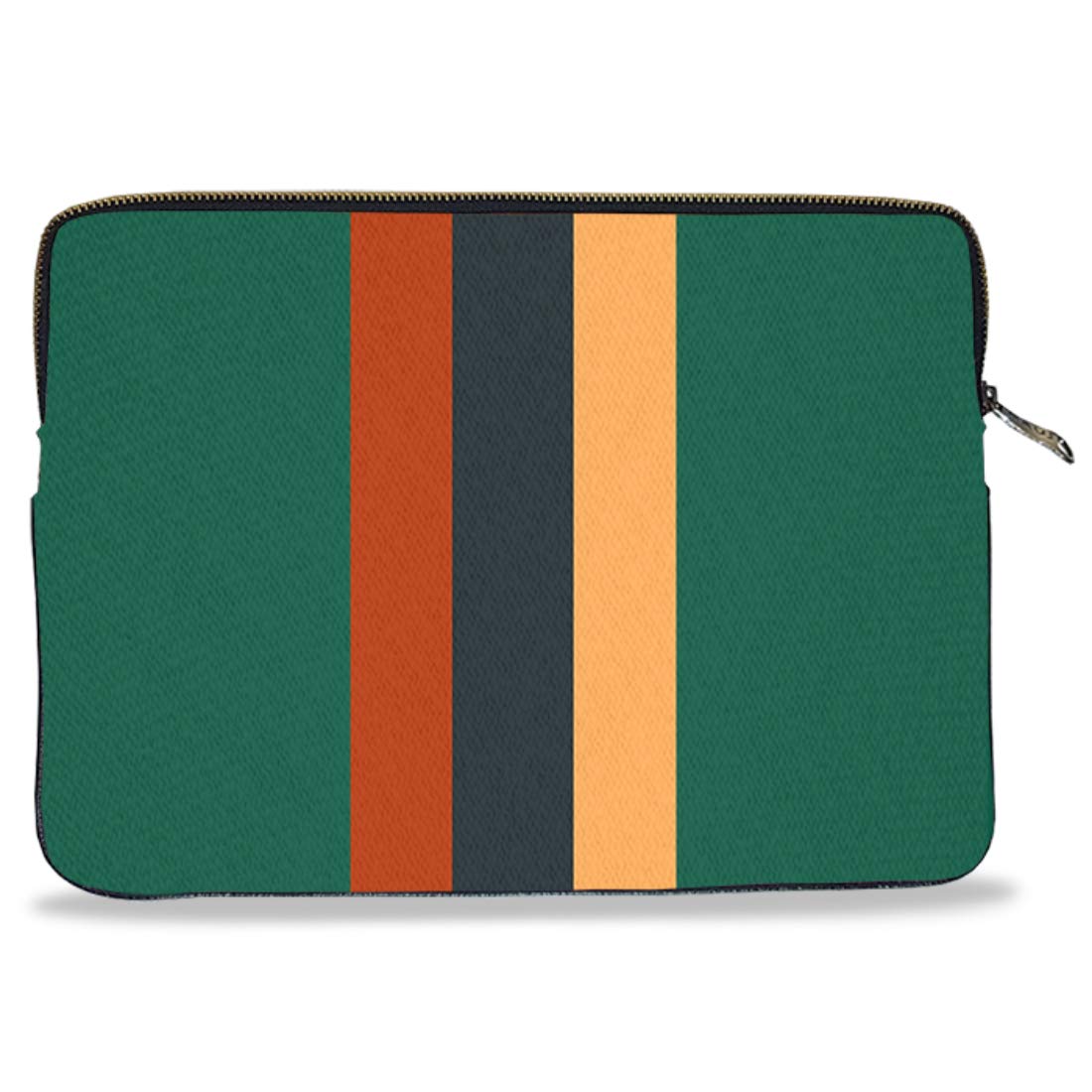 MAUJ Forest Green Red Yellow Stripe Canvas Laptop Sleeve for 13.3