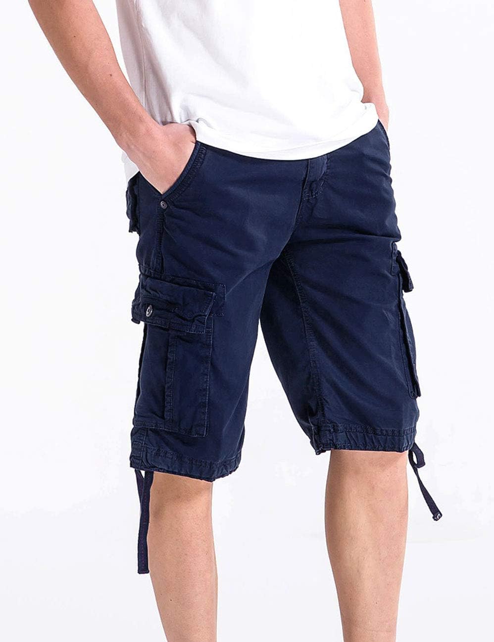 WenVen Men's Cotton Twill Cargo Shorts Classic Relaxed Fit- Reg and Big & Tall Sizes - Image 4