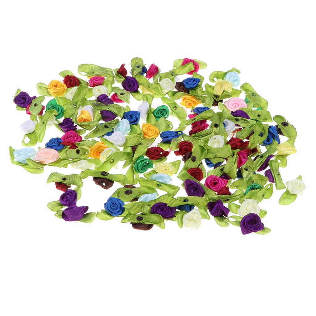 100 Rose Mini In Raso - Nastri Di Tessuto 15mm Per Matrimoni, DIY E Decorazioni Regalo