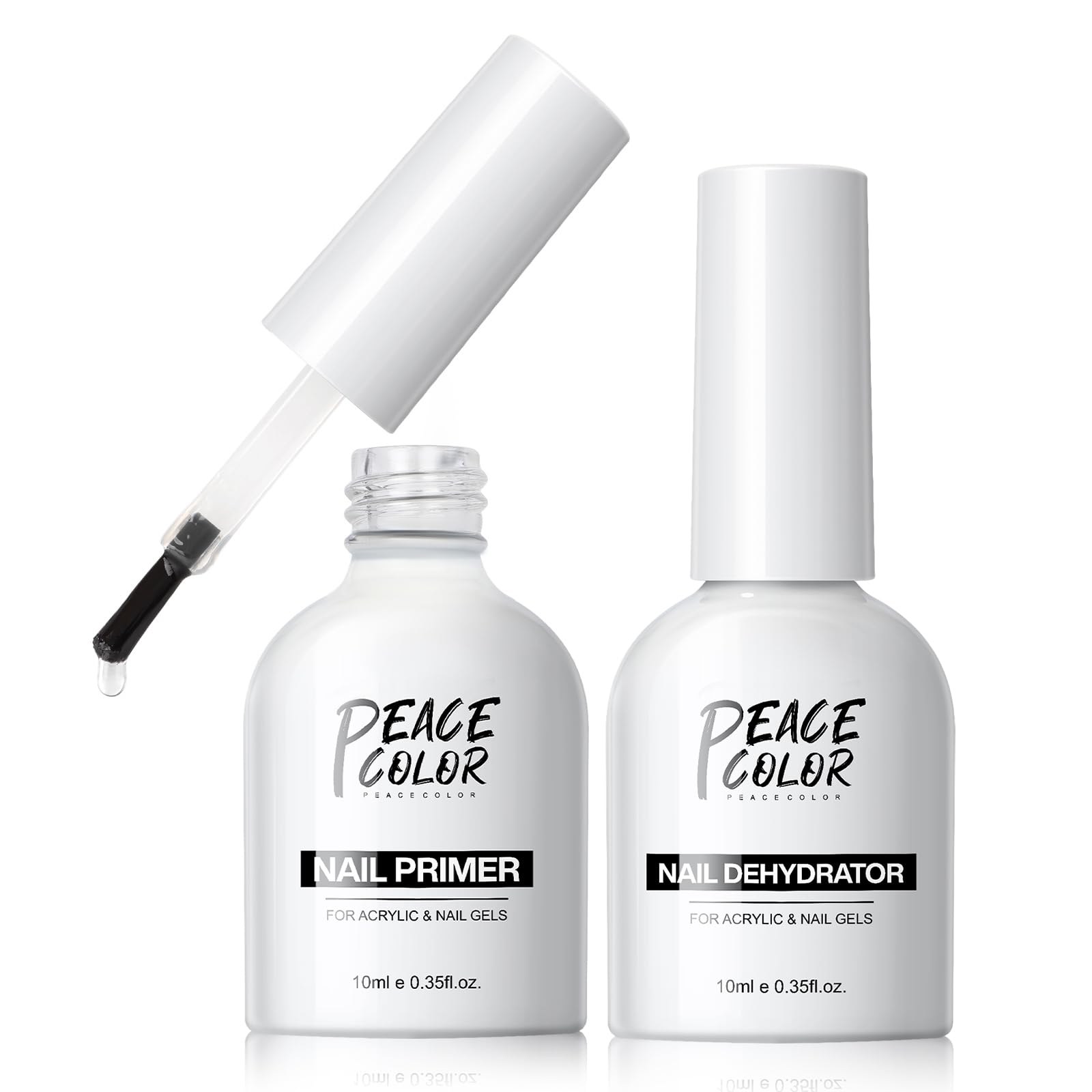 PEACECOLOR Nail Primer für Gelnägel Dehydrator für Nägel Set, Acid Free Dehydrator und Primer für Nägel Professional Nail Prep Quick Air Dry für Gel Nagellack und Acryl Nagelset