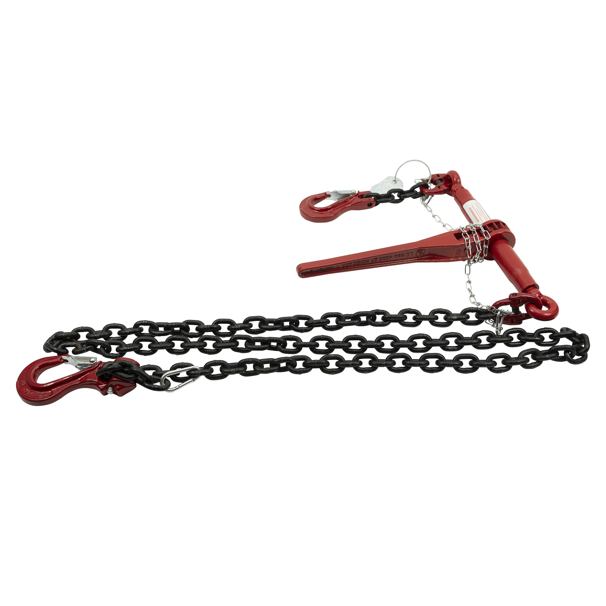Dolezych Chaîne d'arrimage PowerLash L-150, 6300 daN, 1 pièce, avec Crochet à tête de Fourche, 3,5 m de Long, chaîne 10-8, Noir/Rouge
