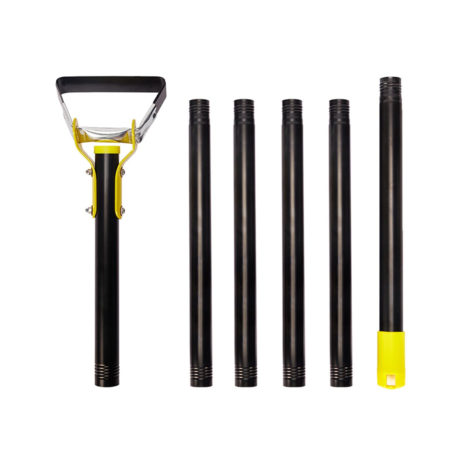 Gartenharke mit Push Pull Aktion, vielseitige Hacke für einfache Grasentfernung, Edelstahl, einfach zu installierende Steigbügelhacke, 6 Abschnitte 2.4 m