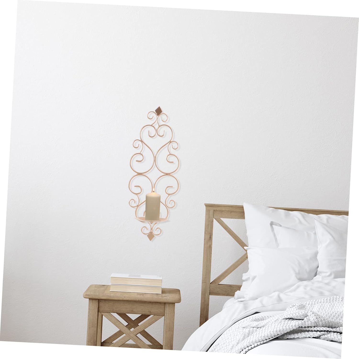 ORFOFE Wall Mounted Candle Holder Wrought Iron Wall Sconce for Stylish Home Decor Creates Inviting Atmosphere for Living Spaces for Weddings and Entertaining