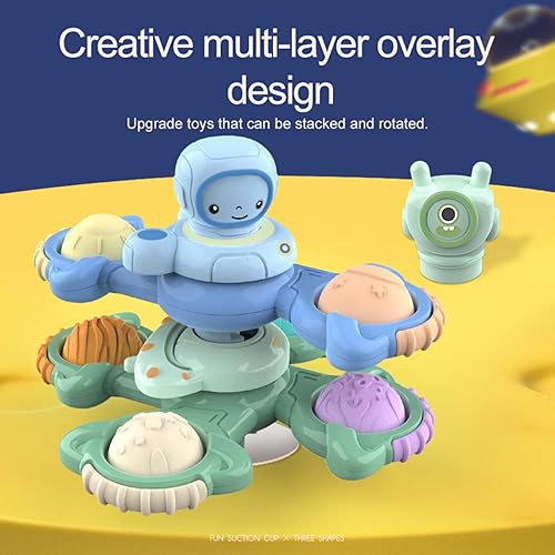 Miniatura 3 de Juguete giratorio de 3 piezas con ventosa  Juguetes de baño sensoriales y antiestrés para niños de 2 a 3 años, regalo ideal para niños pequeños,