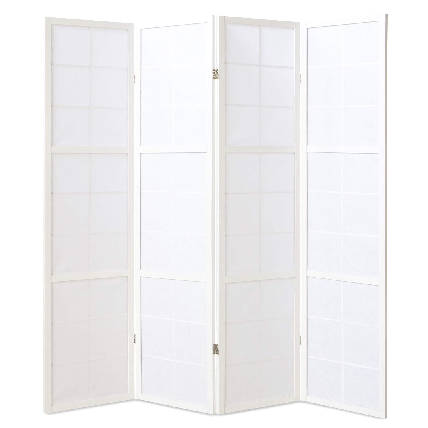PEGANE Paravent Japonais Shoji en Bois Blanc de 4 pans