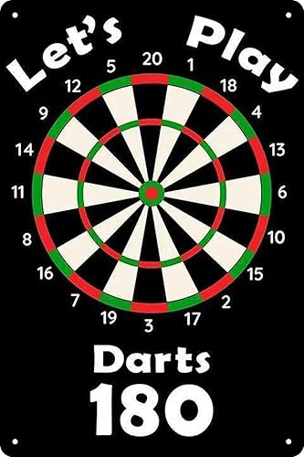 Cartel de metal con dardos divertidos, letrero de lata de cueva de hombre vintage, arte de pared retro para bar, oficina, sala de juegos, decoración