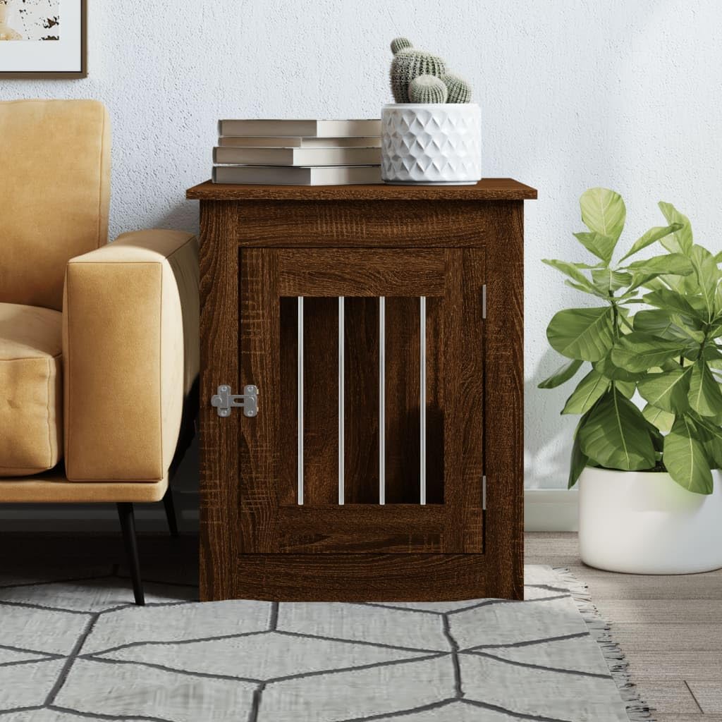Homgoday Klatka dla psa wystrój dębowy brązowy 55 x 75 x 65 cm wielowarstwowe meble do wnętrz i na zewnątrz, wystrój domu, wyposażenie domu do wnętrz, sypialni, salonu, biura
