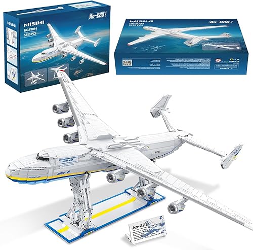 MISINI 57014 An-225 - Juego de bloques de construcciĂłn de aviones de transporte grandes, 5350 piezas MOC modelo de aviĂłn kits de construcciĂłn, MISINI 57014 An-225 - Juego de bloques de construcciĂłn de aviones de transporte grandes, 5350 piezas MOC modelo de aviĂłn kits de construcciĂłn,