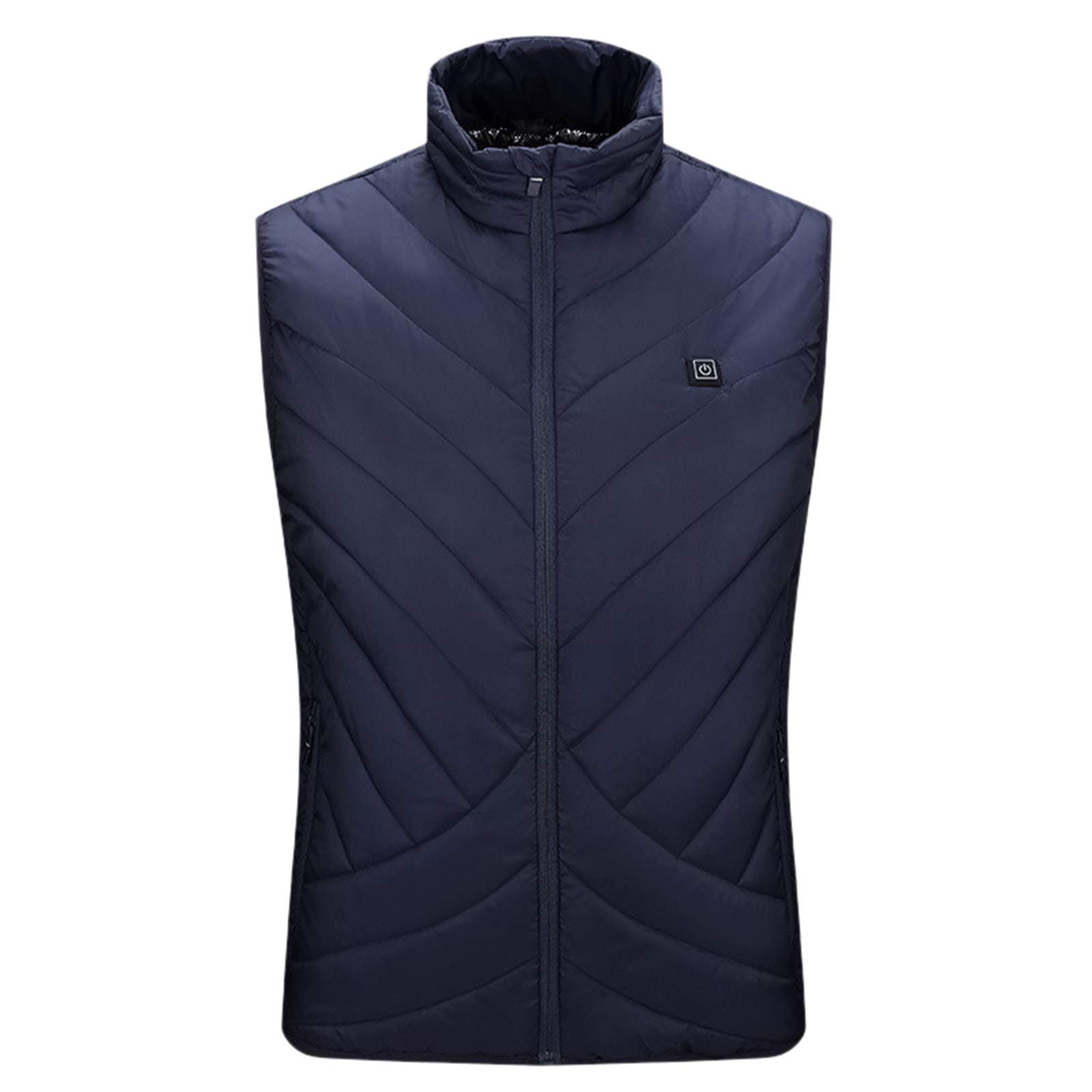 Chaleco calefactable unisex, chaqueta térmica, chaqueta calefactable de invierno con carga USB, chaqueta de plumón eléctrica para hombre, ideal para esquí y senderismo (sin batería externa) (azul M)