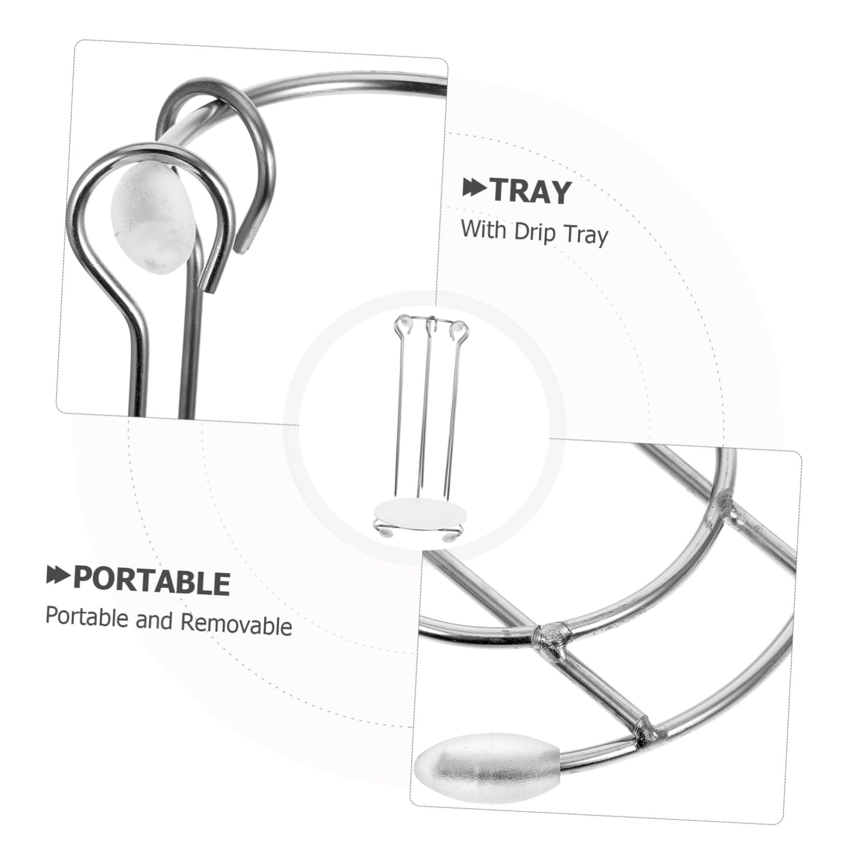 Alasum Rack Appendiabiti Accessorio Barbecue Portatile per Barbecue in Acciaio Inossidabile 2 Pezzi, Pratico e Smontabile per Uso All'aperto