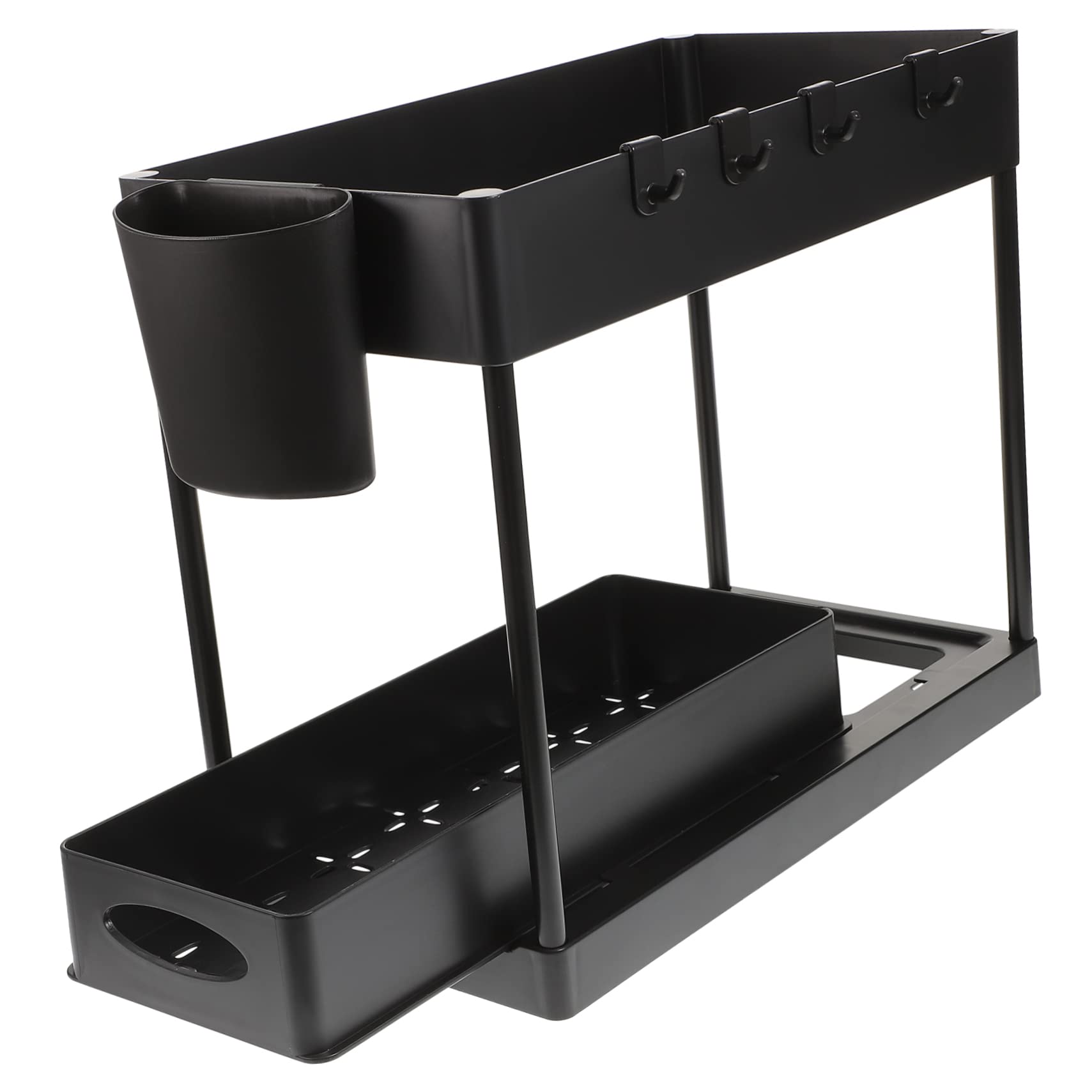 Alipis under Sink Organizer Rolling Drawer Storage Rack Kitchen Spice Container Storage Shelves Easy to Clean