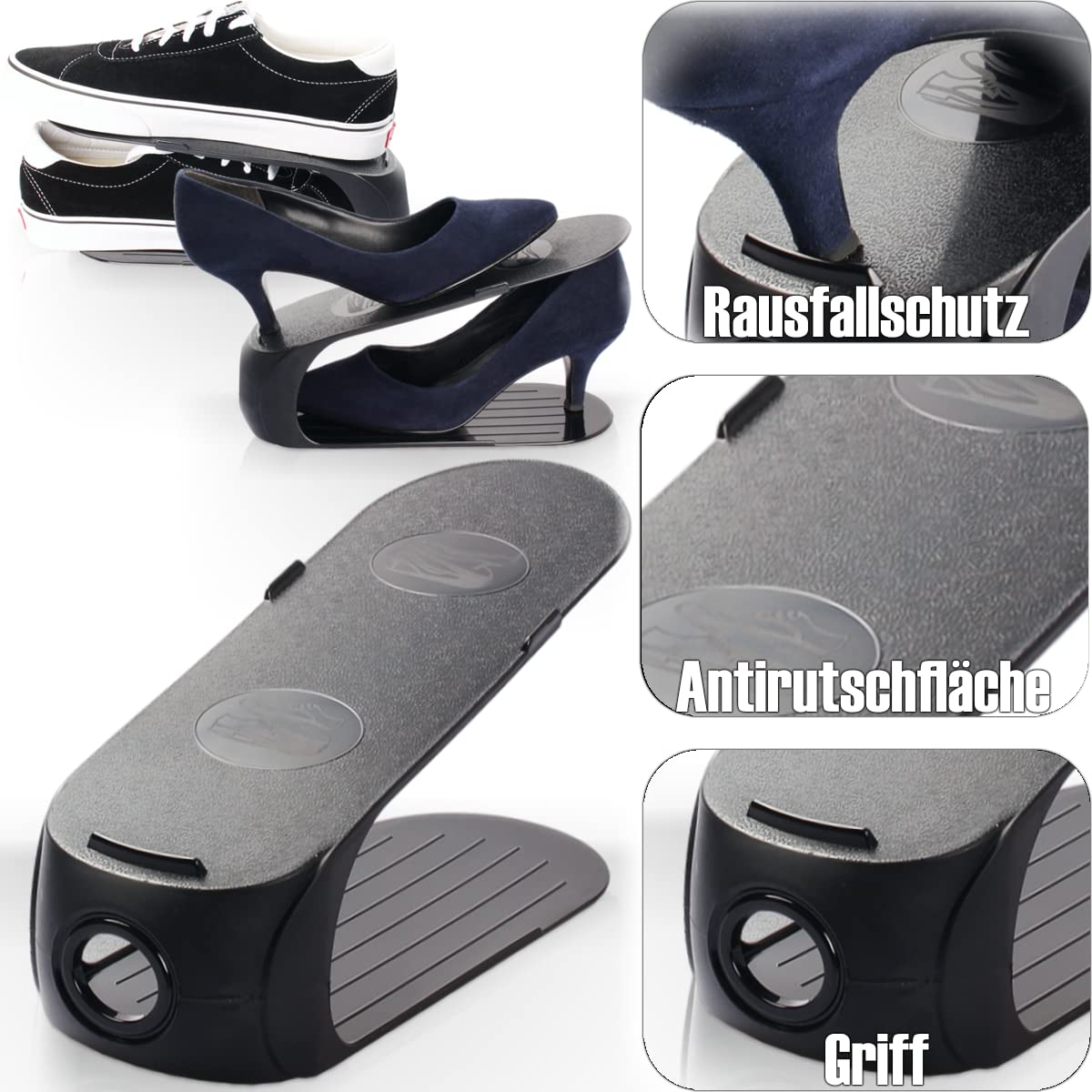 Stimo 32x Schuhstapler Schuh Organizer Schuhe platzsparend verstauen Ablage rutschfest Schuhhalter (32x Schuhstapler)