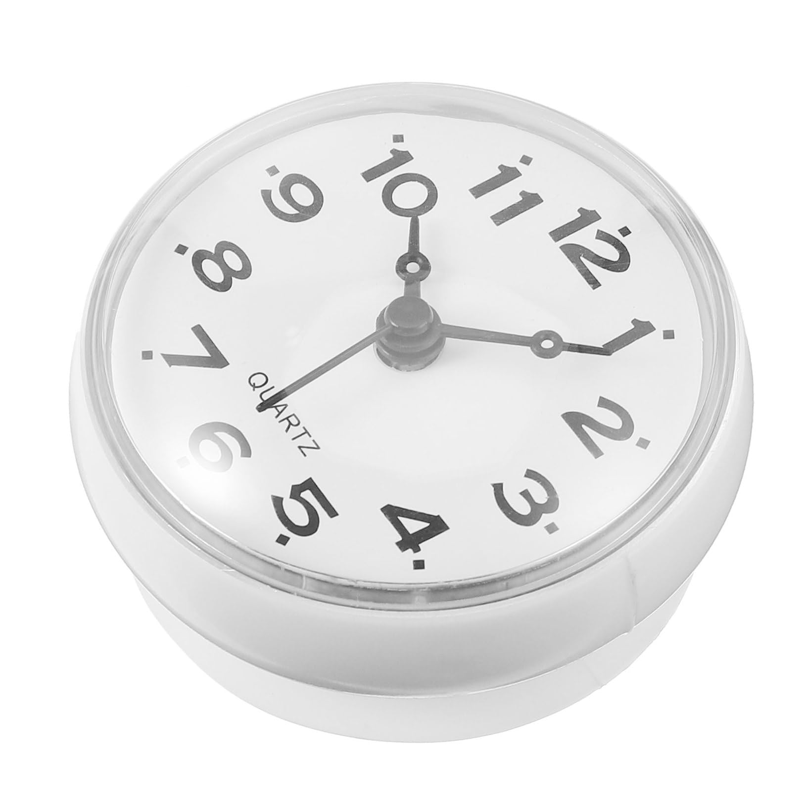 Horloge murale étanche à ventouse anti-buée compacte et silencieuse pour douche et cuisine