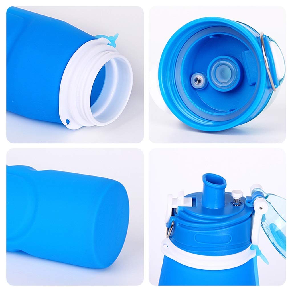 Klappbarer Wasserbecher, Kieselgel 1000ml Hohe Kapazität Hohe Temperaturbeständigkeit Zum Reisen (5 Farben Zuerst Verfügbar)