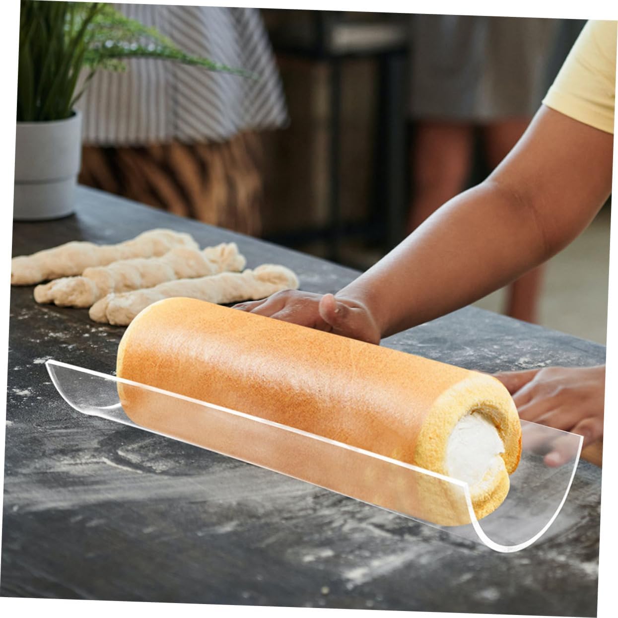 2 Pcs Acrylic U Shaped Cake Roll Mold for Easy Baking Versatile Kitchen Tool for Home Bakers and User Friendly Design for Roll Cakes and Desserts