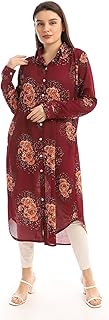 Andora Womens Floral Buttons Down Summer Long Western (pack of 1)