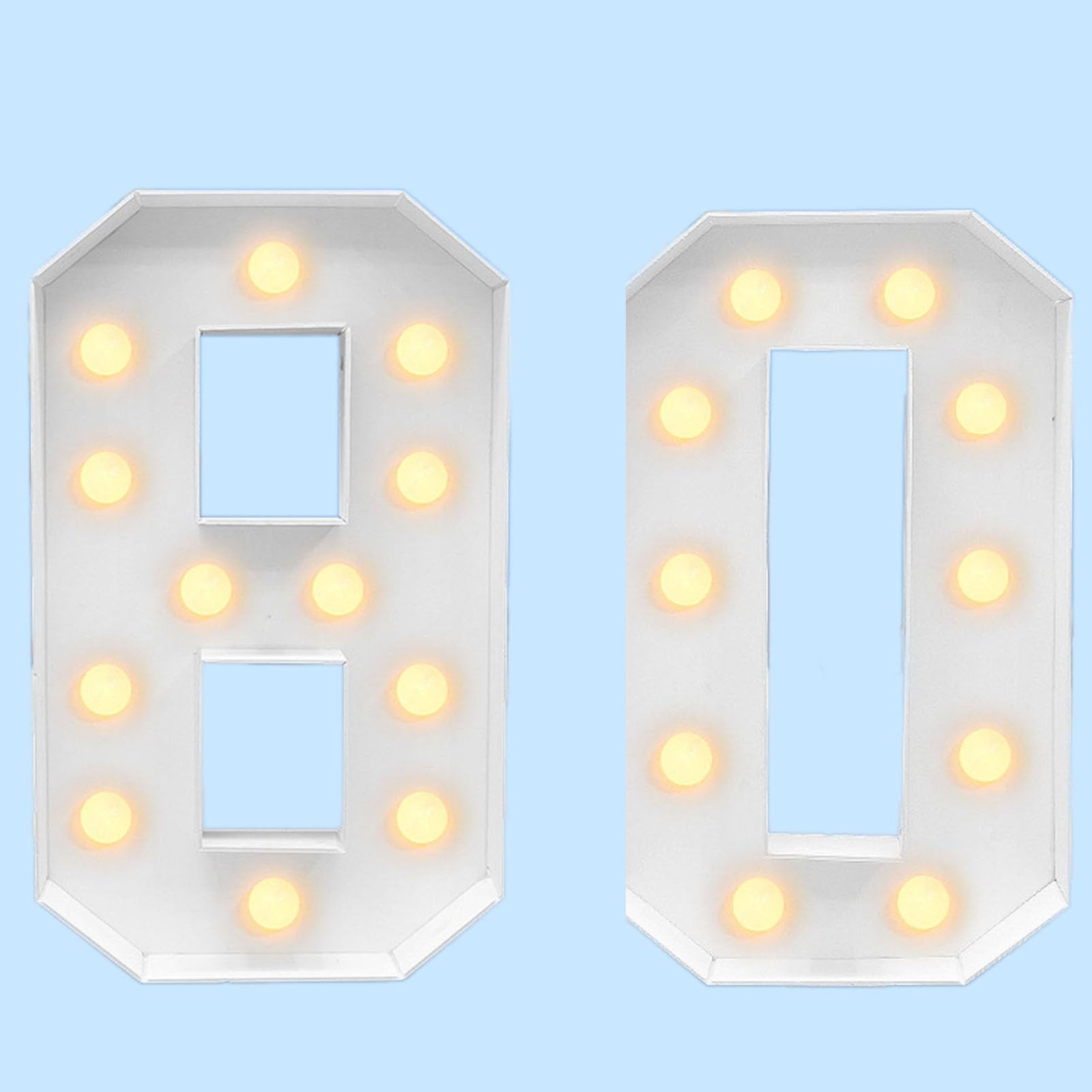 SQWHIIY 100cm LED Mosaic Numbers Marquee Light Up Numbers Pre-Cut Frame for 20th 50th Birthday Anniversary Wedding Party DIY Decoration (Color : White, Size : Number 80)