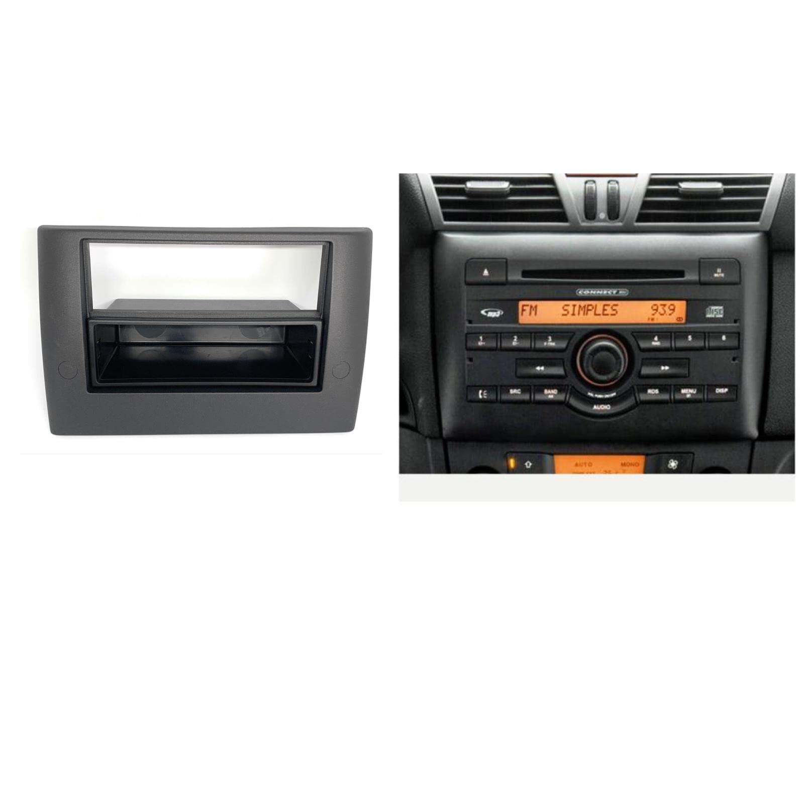 Sound-way Kit Montaggio Autoradio, Mascherina 1 DIN, Adattatore Antenna, Chiavi di Smontaggio, compatibile con Fiat Stilo tutti i modelli