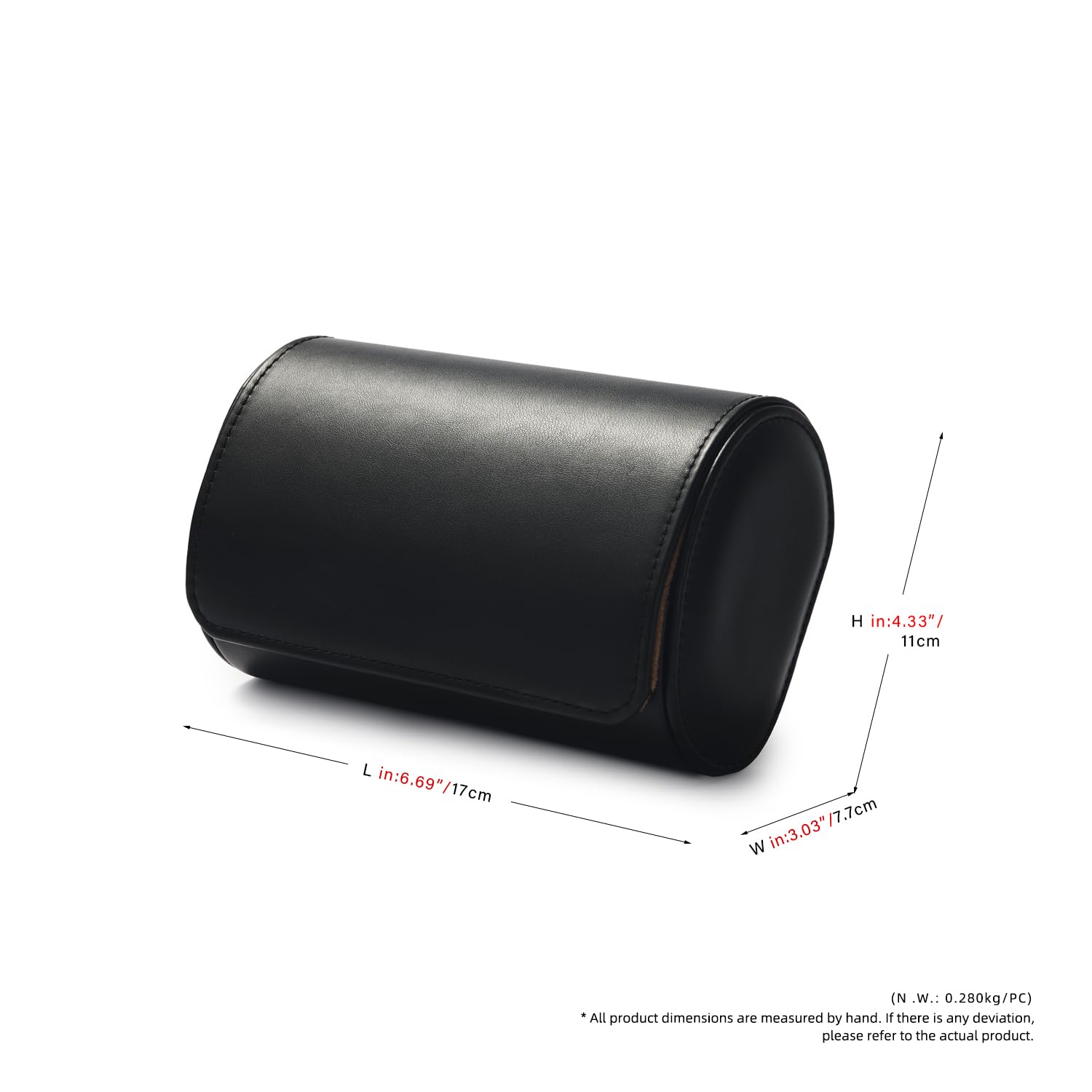 Scatola porta orologi in pelle PU per orologi da uomo a 2 scomparti custodia da viaggio per gioielli regalo per uomo e donna (nero)