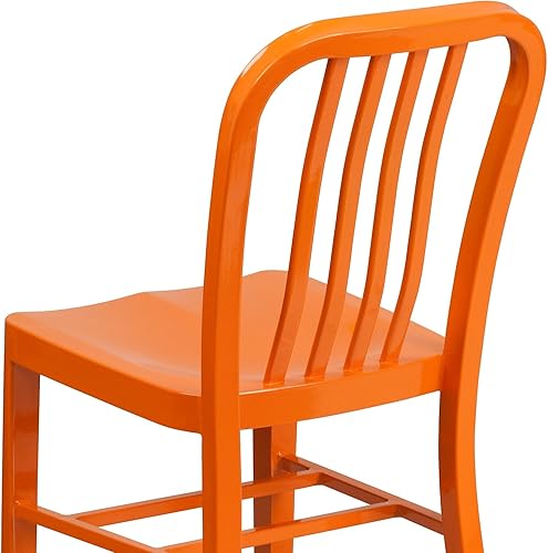 Miniatura 129 de Flash Furniture Gael - Juego de 2 sillas de metal naranja para interiores y exteriores de grado comercial Naranja,Oro negro