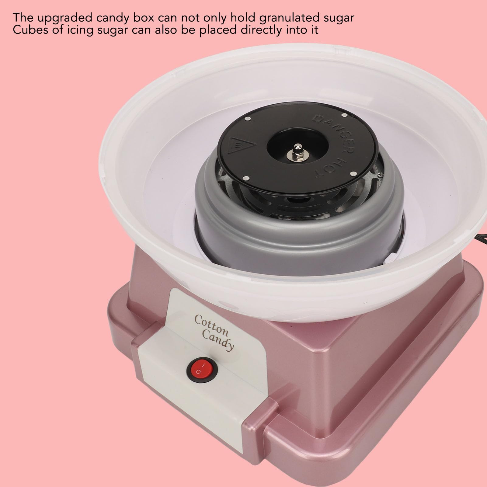 BusoTh Machine, Candy Floss Machine Low Noise Suction Cup Design One Button Start for Birthday (US Plug 110V), BusoThi5nehgp918-11