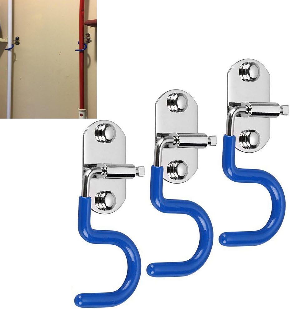 Musuntas 3Pcs Stainless Steel S-Type Mop Broom Holder Organizer, Wall Mounted Cleaning Tools Organizer, Brooms Mops Rakes Holder, Heavy Duty Broom Mop Handle Holder for Kitchen Garage