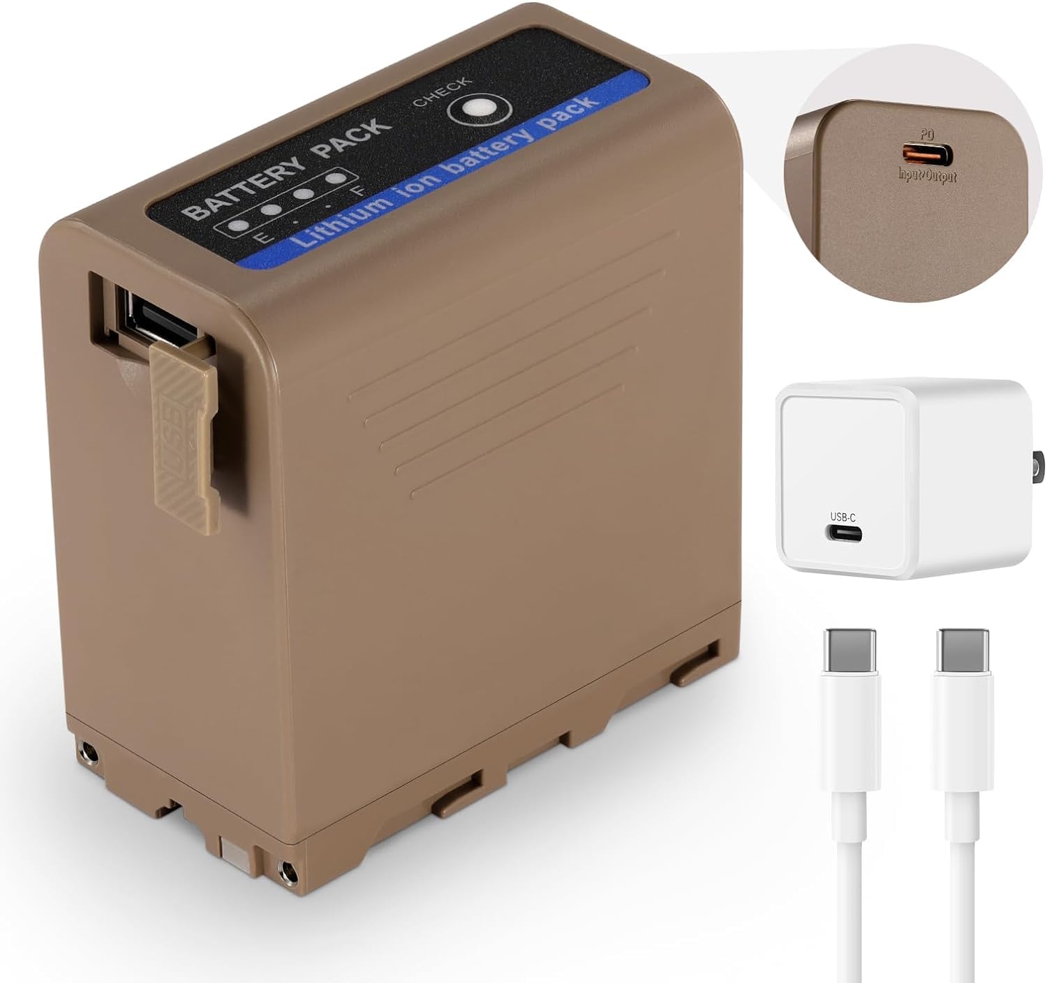 Batteria NEEWER NP-F970 10500mAh Ricaricabile USB-C PD 20W - Per Sony, Canon, Nikon, Luci Video