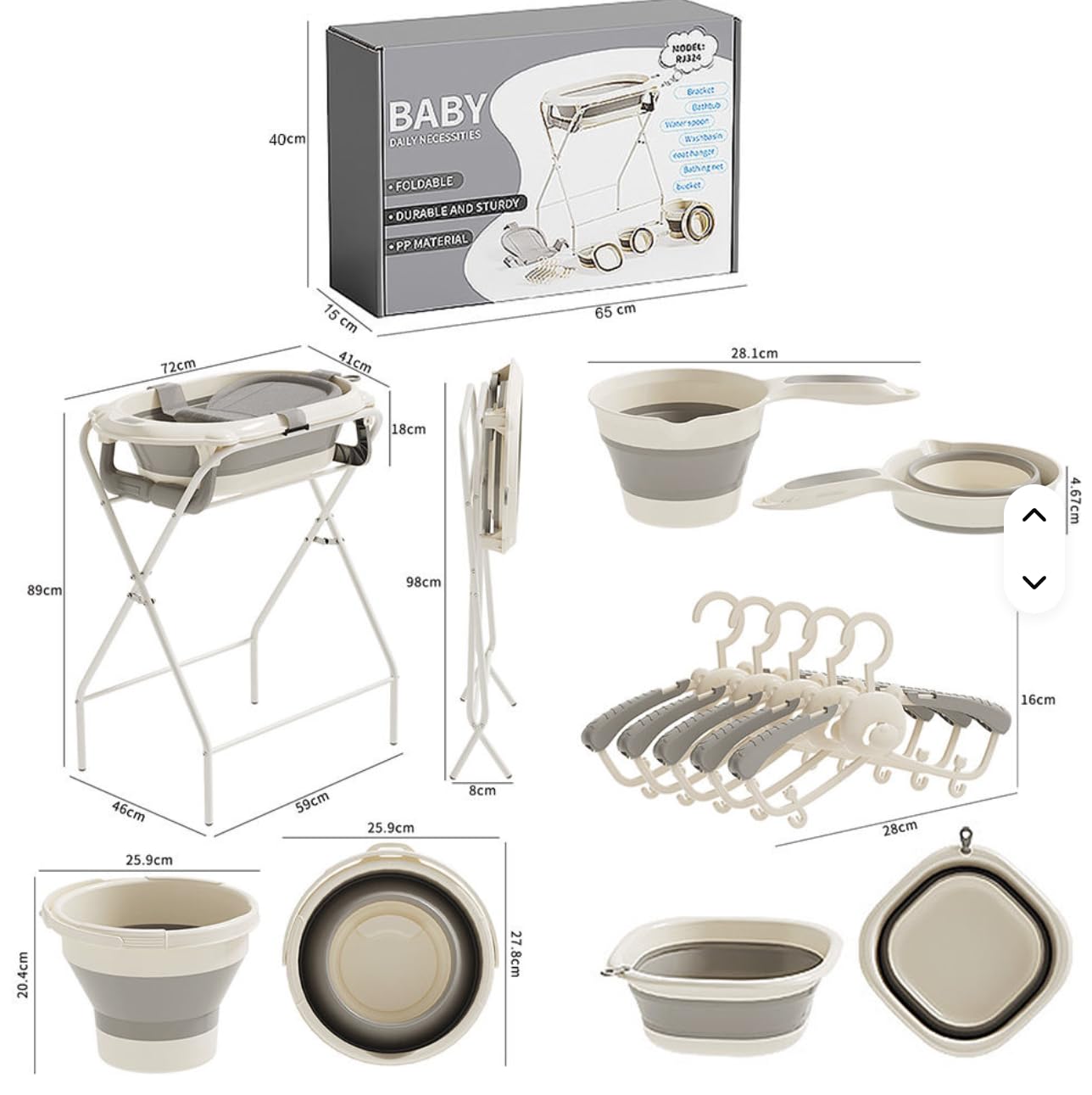 Baby Badewanne mit Gestell, Thermometer und Pflegezubehör, Aufsatz für Neugeborene, Tragbare Badewanne sowie 8-tlg Neugeborenen Pflegeset in Blau oder Rosa