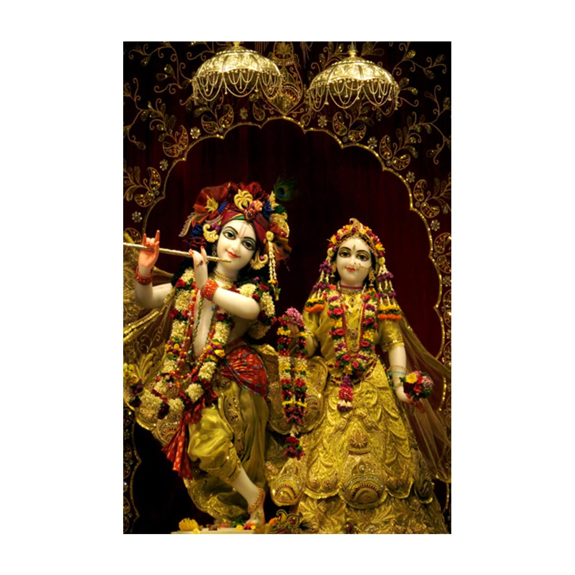 Dharvika Innovations Iskcon Radha Krishna Wall Poster, Vinyl, Self Adhesive, 18 x 24 Inch, Sparkle Lamination