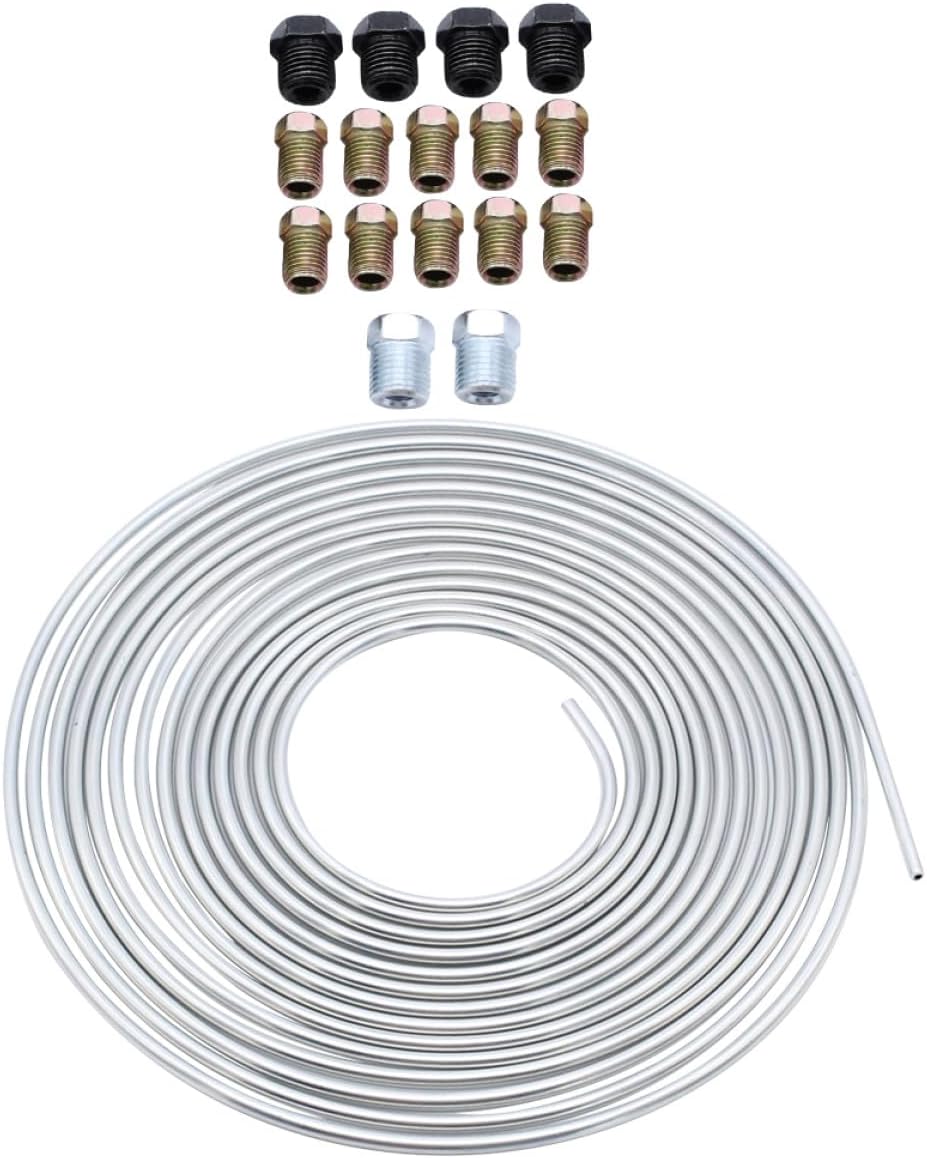 Brake Tube Coil 3/16 Od 25ft Steel Car Brake Line Tubing Kit Non-magnetic for Vehicle