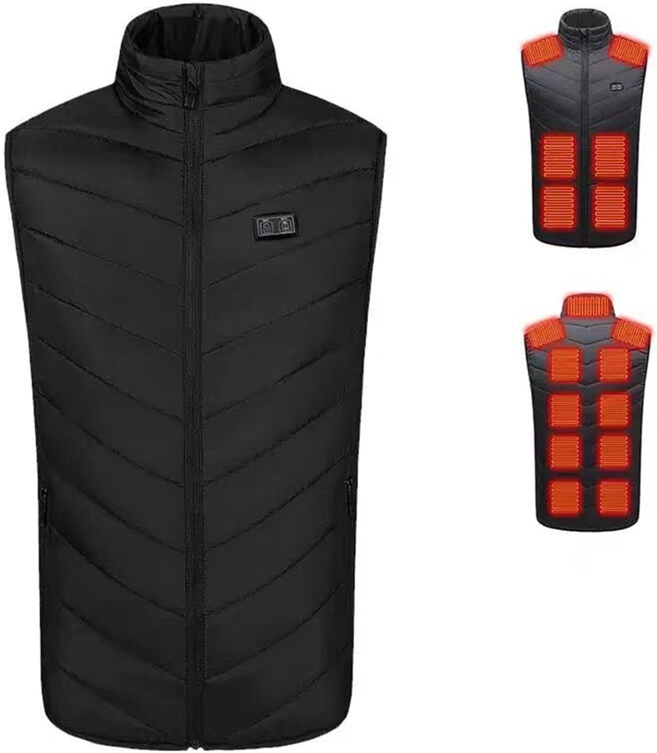 Chaleco calefactable unisex con 15 zonas de calor y 3 niveles térmicos talla M color negro