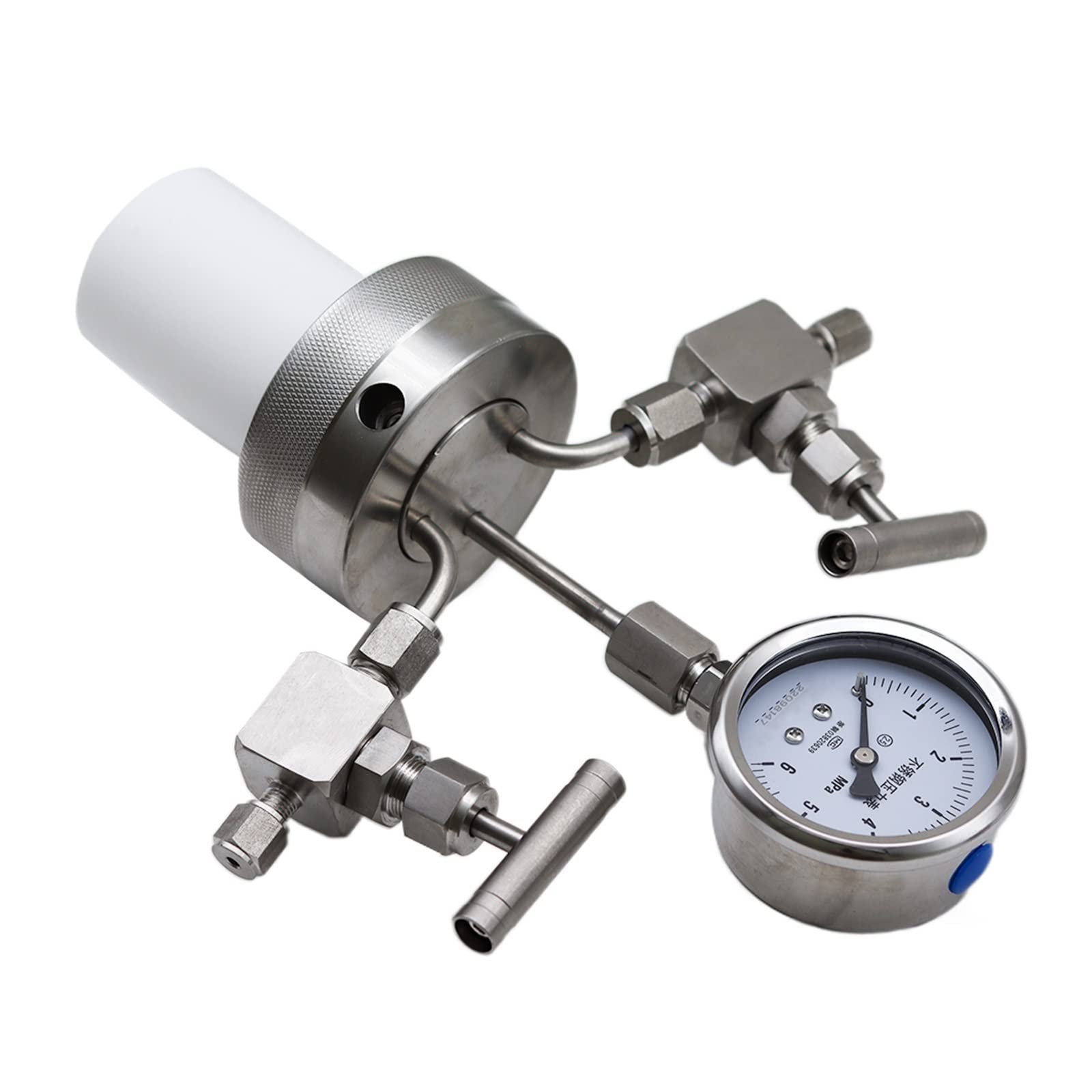 Recipiente de reactor de autoclave de síntesis hidrotermal + indicador de salida de entrada 25ml 6Mpa,Para Conseguir Una Gran Estabilidad