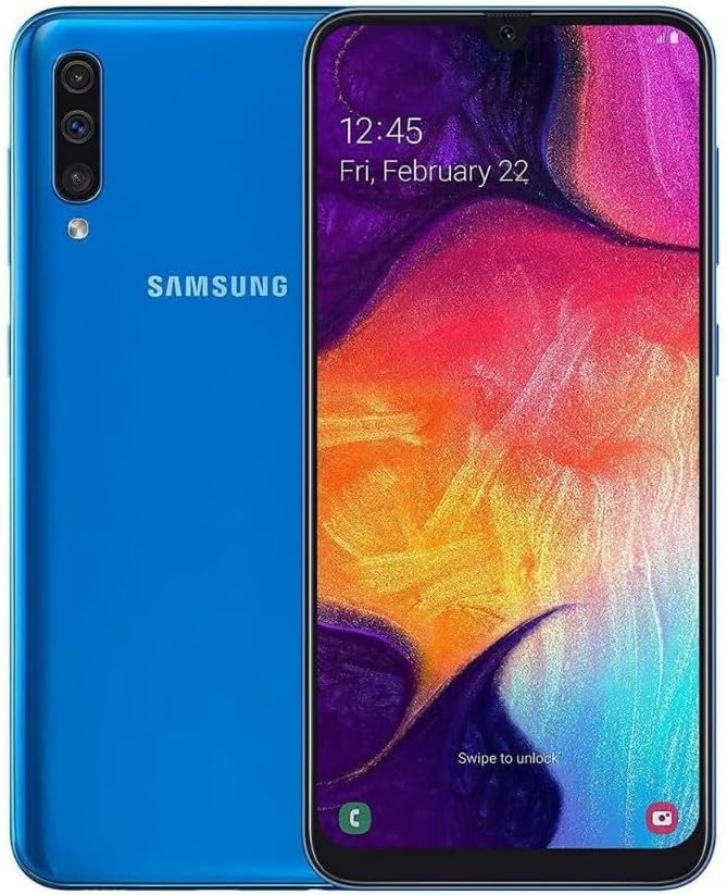 Samsung Galaxy A50 (SM-A505U) 64GB Storage 4GB RAM 6.4-Inch Super AMOLED Display Unlocked Smartphone Blue (Renewed)