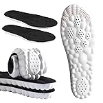 DWTWLE 4D Cloud Insoles for Men Memory Foam Cloud Insoles Super Soft Anti-Fatigue, Shock Absorption, Relieve Foot Pain (Black, US 11-13)