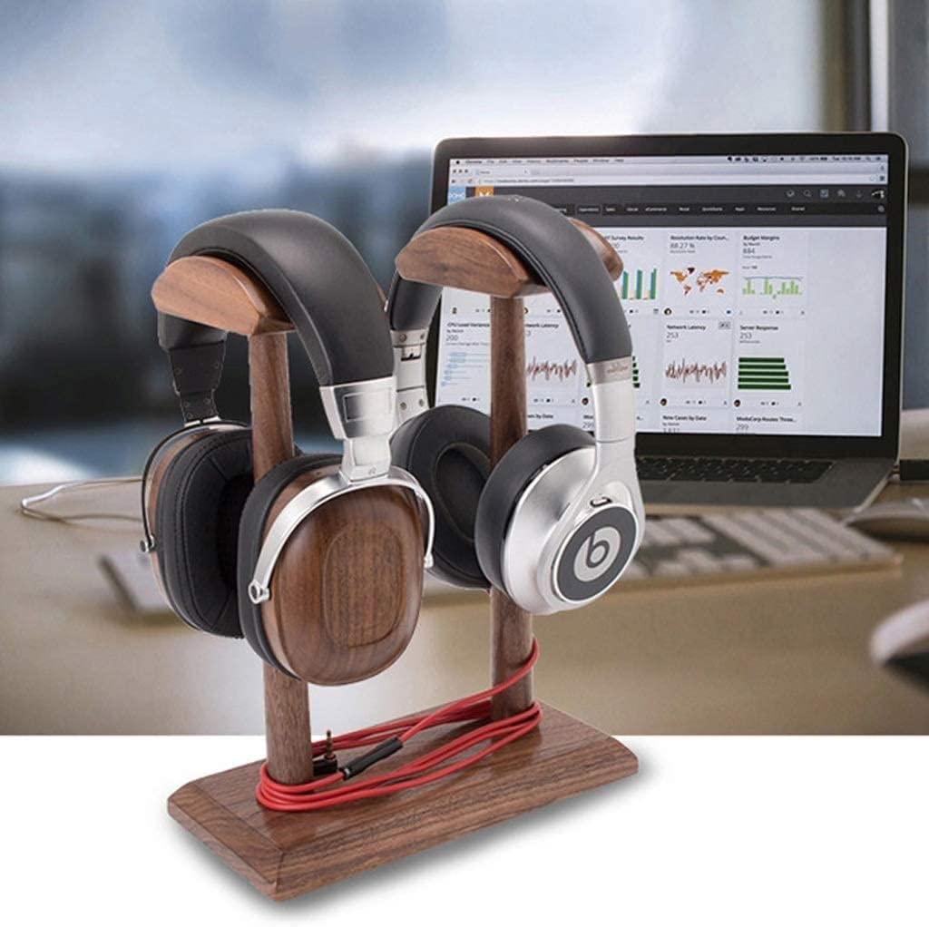 Supporto per cuffie Supporto per cuffie in legno doppio supporto per cuffie Supporto per cuffie Supporto per cuffie da gioco Supporto per cuffie da scrivania universale per cuffie da tavolo