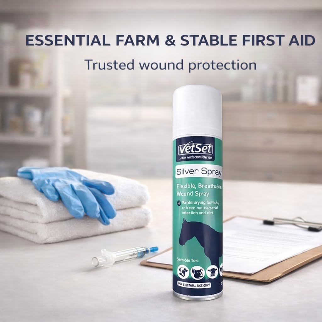 VetSet Silver Aluminium Spray for Animal Wounds | Veterinary Antiseptic Silver Spray for Horses, Dogs, Livestock & Equine Use | Breathable Protective Coating for External Wounds & Abrasions, 250ml — view 8