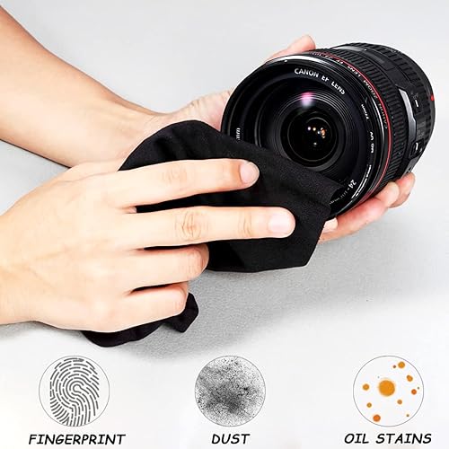 Miniatura 5 de Paños de limpieza de microfibra (6 x 7 pulgadas), paquete de 20 unidades en bolsa de vinilo individual, paño de limpieza de lentes para lentes,