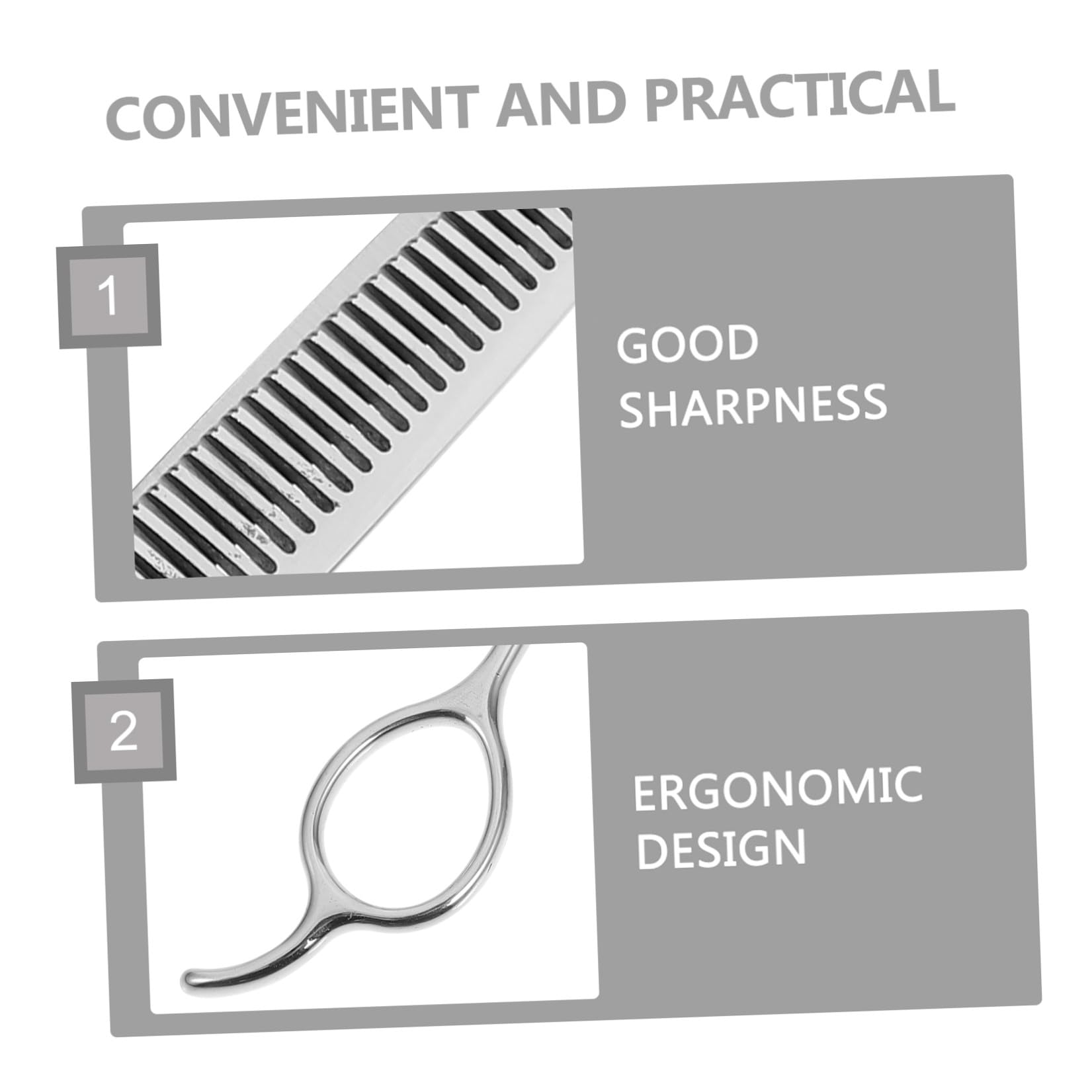 WOONEKY Ciseaux de Coiffure Lefty en Acier Inoxydable 6 Pouces Argenté 2 Pièces pour Gauchers, Poignée Ergonomique Créative, Usage Professionnel ou Amateur