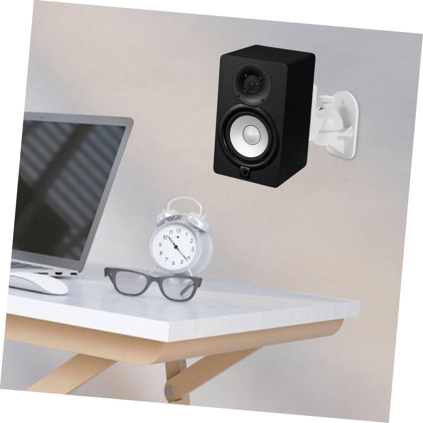 4stücke Wandhalter für Surround-Lautsprecher Monitorlautsprecherständer Lautsprecherhalterung Platzsparendes Regal Einfache Installation Stabile Halterung für Heimkino-systeme