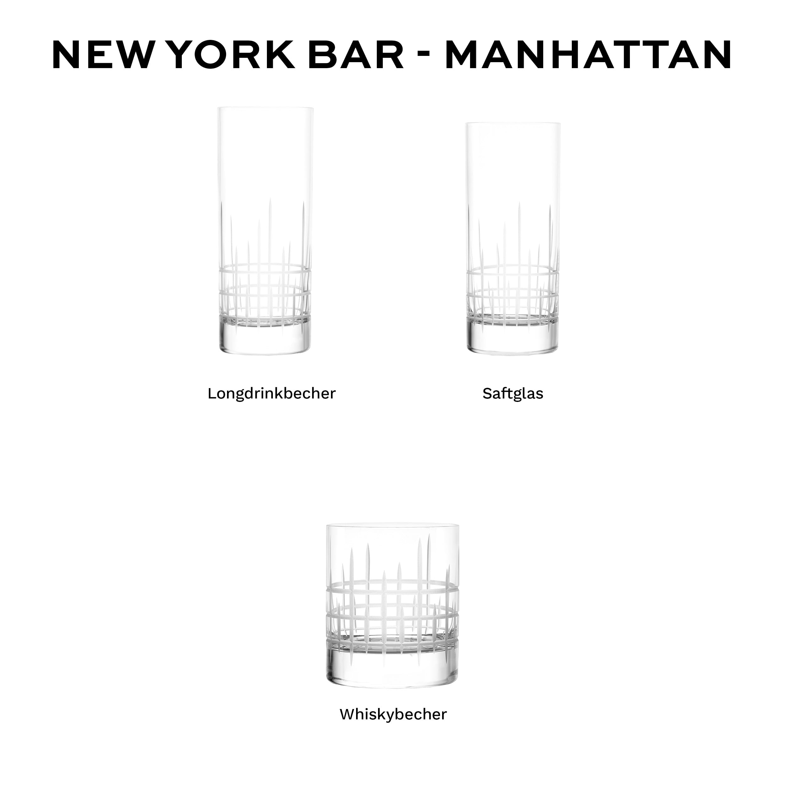 Stölzle Lausitz NYB Manhattan Longdrinkgläser 405 ml, 6er-Set | Longdrink- und Trinkgläser für Cocktails, Wasser und Säfte, aus Kristallglas, stoßfest & spülmaschinengeeignet