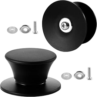 2 PCS Universal Silicone Pot Lid Replacement Knob,Heat Resistant and Anti-Static, Easy Installation Great for Slow Cookers, Skillets and All Kitchen Cookware Lids (Black)